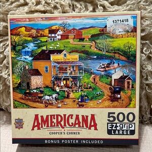 🔴3/$25🔴MasterPieces Americana Coopers Corner 500 Piece Puzzle large piece